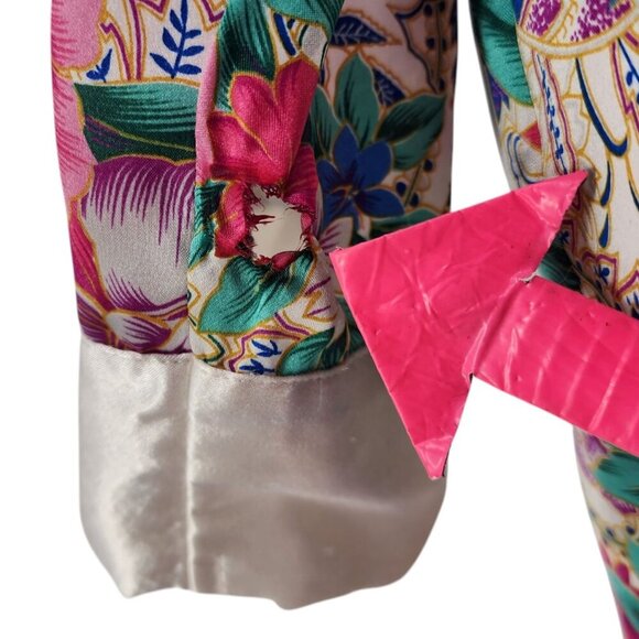 Vintage Victoria's Secret Gold Label Satin Floral Button Sleep Shirt Small - Picture 7 of 15